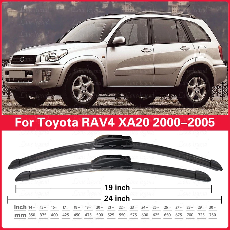 

Front Rear Wiper Blade For Toyota RAV4 XA20 2005 2004 2003 2002 2001 2000 Windshield Windscreen Window Brush 24"+19"+12"