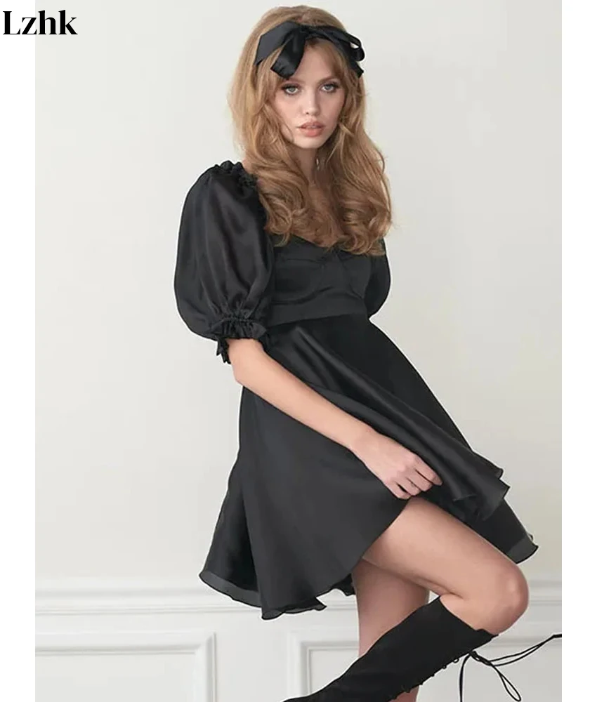 تخصيص مثير الساتان ألف خط مساء اللباس أزياء الحبيب قصيرة الأكمام مخصص فساتين المناسبات حجم مخصص