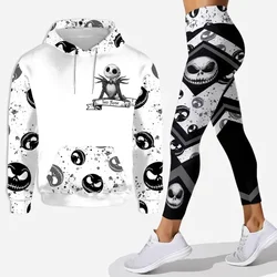 The Nightmare Before Christmas Sally Hoodie Leggings Yoga Set Womens Disney Jack Skellington Hoodie Sports Leggings Tracksuit
