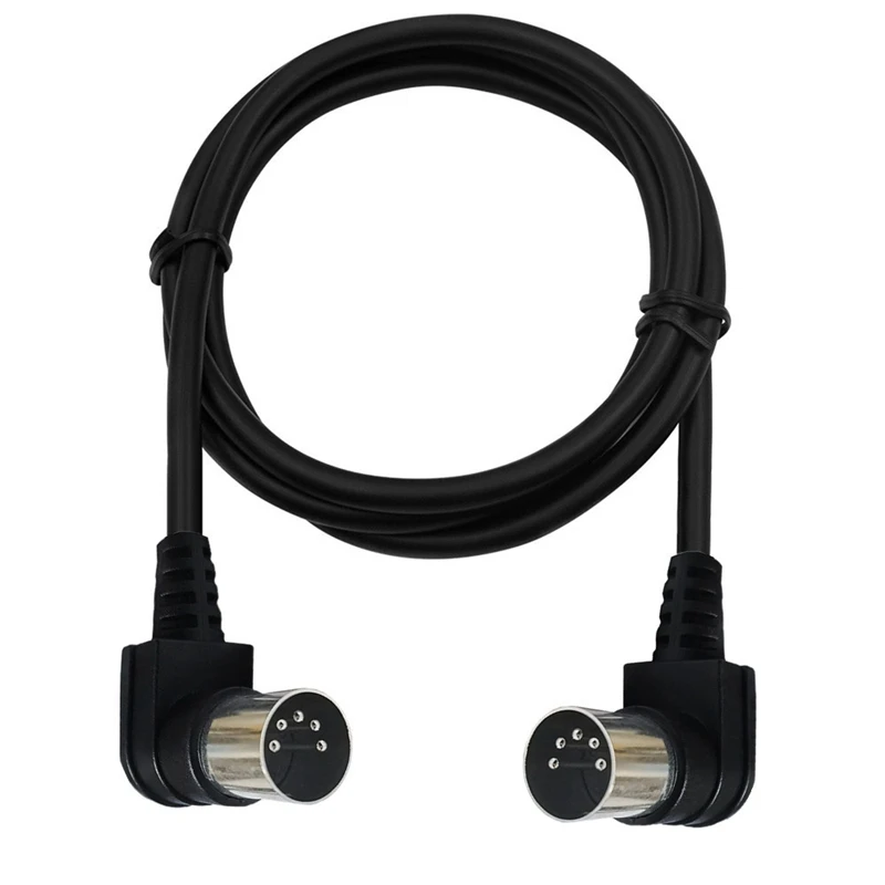 Cable de Audio MIDI de doble ángulo recto de 5 pines, Cable de extensión de enchufe DIN, Cable de altavoz, negro, 3m/1,5 m, 0,5 m