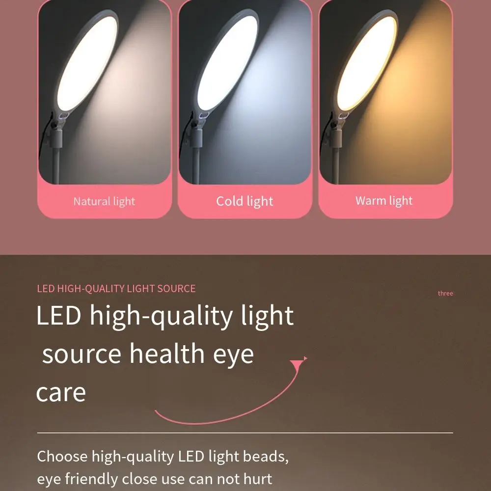 3 Modes LED Selfie Light Large Diameter Dimmable Makeup Fill Light Even Lighting Height Control Live Fill Light Internet Photo