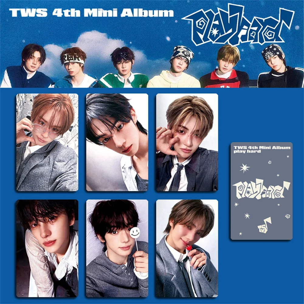 การ์ดเซลฟี่อัลบั้ม KPOP TWS《PLAY HARD》 การ์ดลุ้นโชค YOUNGJAE HANJIN DOHOON KYUNGMIN SHINYU ของสะสมสำหรับแฟนคลับ