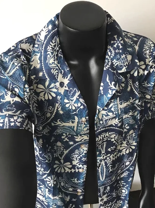 

Boho Style Cuban Collar Men's Shirt Tie Dye Short Sleeve Floral Print American Retro Waisted Flower Pattern Breathable Summer