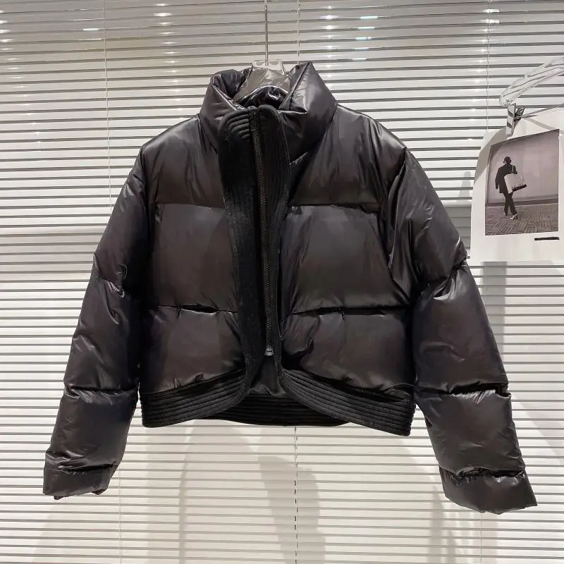 Retro Sle Petalo Colletto di Cotone di Seta Jaet Design Esclusivo da Donna Inverno Nuovo Arrivo Faionable Lungo Chiusura con Cerniera
