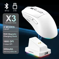 Ratón Bluetooth de dos modos X3, ratón inalámbrico de 1600 DPI para Gamer, ergonómico, para oficina, RGB, táctil, Base de carga magnética BT5.2/2,4G, nuevo