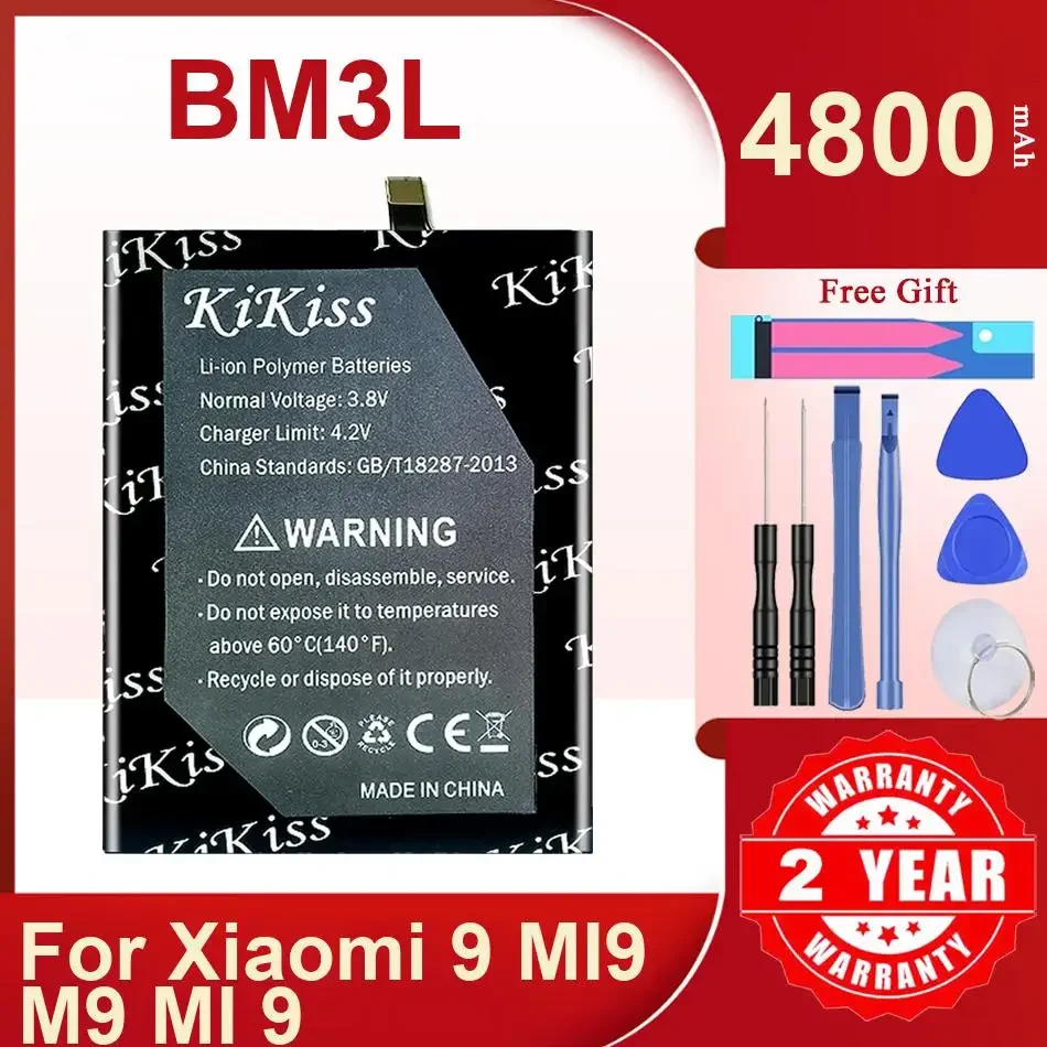 KiKiss Battery For Xiaomi 9 MI9 M9 MI 9,BM3L,4800mAh