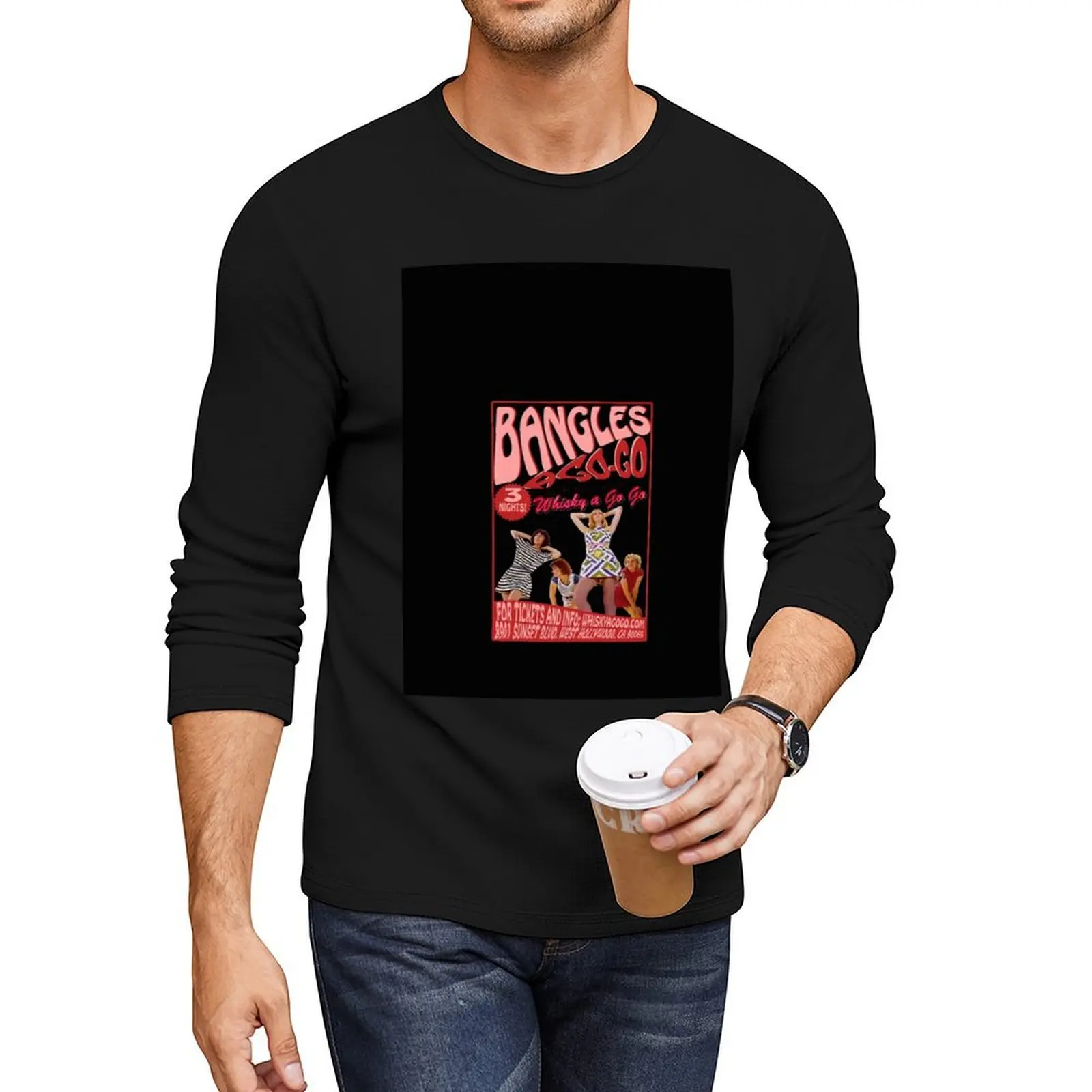 The Bangles a go go shirt Long T-Shirt oversized t shirts graphic t shirts fitted t shirts for men