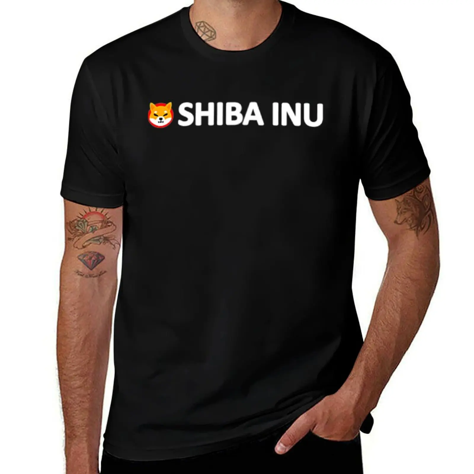 

Shiba Inu HIB To The Moon SHIB T-Shirt Active Sports Short Sleeve Cotton Shirt