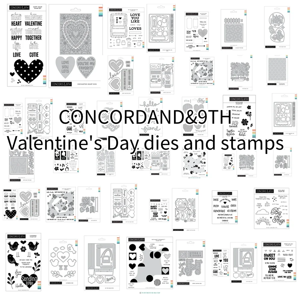 CONCORDAND&9TH Valentine Metal Cutting Dies Scrapbook Diary Decoration Stencil Embossing Template DIY Greeting Card Handmade