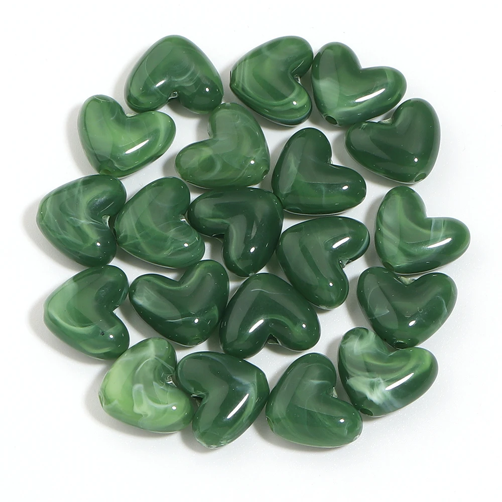 20 Stück 14 x 12 mm zweifarbige Acryl-Herzperlen, lose Herzperlen für die Schmuckherstellung, DIY-Armbänder, Halsketten, Schlüsselanhänger, Zubehör – Detail 18