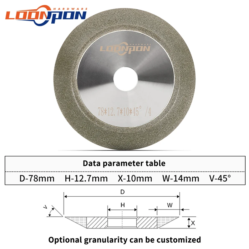 Loonpon Diamant-Schleifscheibe, Schleifscheibe, Schärfschleifer, Kreise für Hartmetall, Metall, Wolframstahl, Fräser – Detail 3