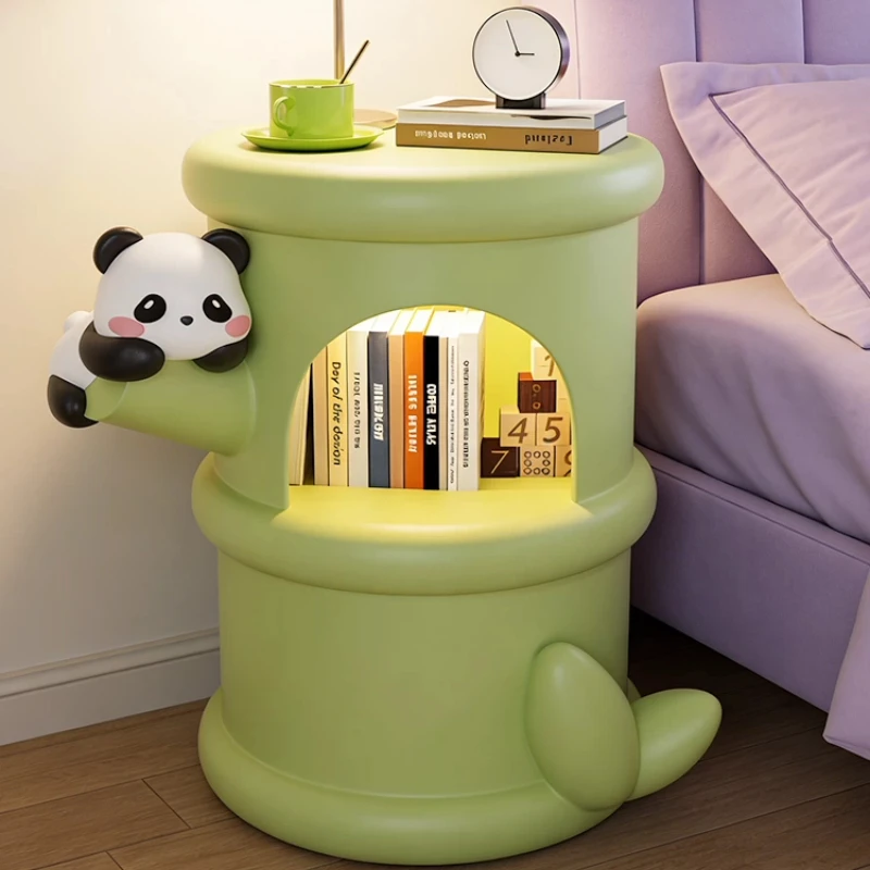Yellow Round Nightstands Bedroom Storage Designer Dopamine Kids Bedside Table Adult Modern Mesitas De Noche Furniture For Home