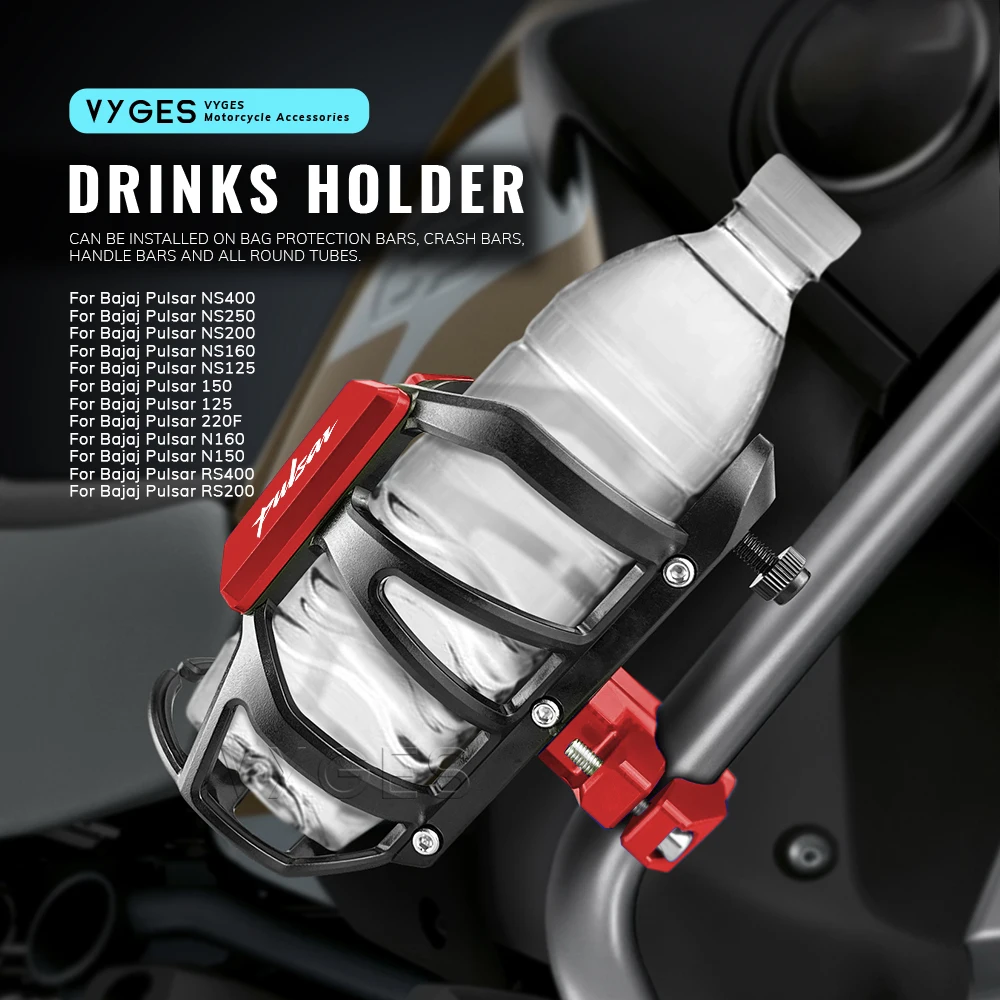 Motorcycle Beverage Water Bottle Cage Drinks Holder Water Cup Holder For Bajaj Pulsar NS400 NS250 NS200 NS160 RS400 RS200