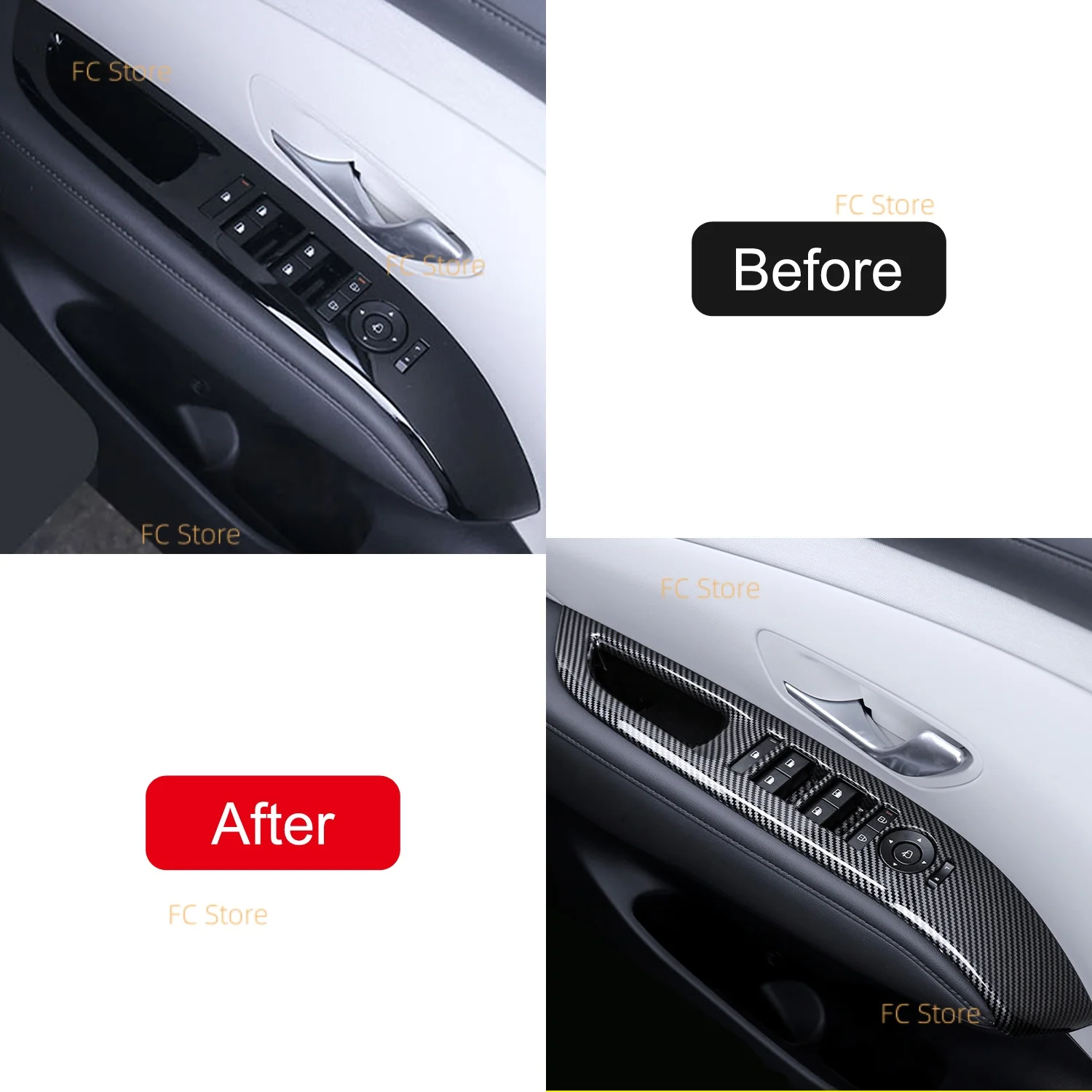 For Hyundai For Tucson 2025 2026 Interior Window Lift Switch Button Cover Trim ABS Car Style Interior Dashboard Central Console view 2