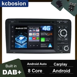 Built in DAB+ 64G Double 2 Din Car Multimedia DVD Player Autoradio Stereo Head Unit For Audi A3 8P S3 RS3 Sportback 2003-2011 CD