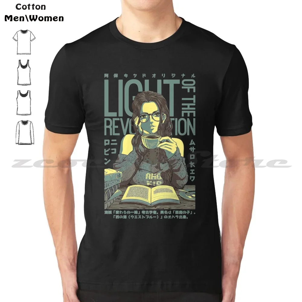 Nico Robin T-Shirt 100% Cotton Comfortable High-Quality Girl Nico Robin Reading Anime Manga Luffy Zoro Trafalgar Law