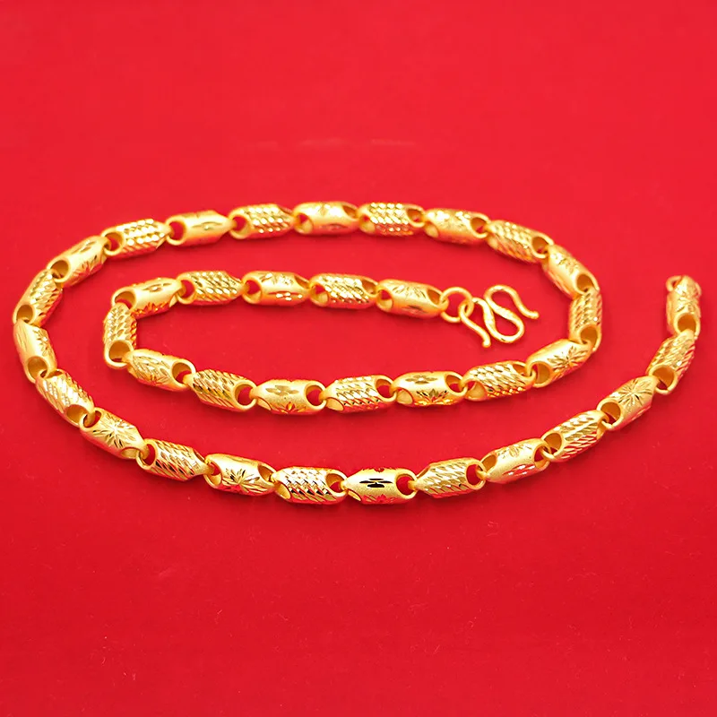 9999 gold men's necklace with classic car-shaped design and exquisite craftsmanship, featuring high hardness.