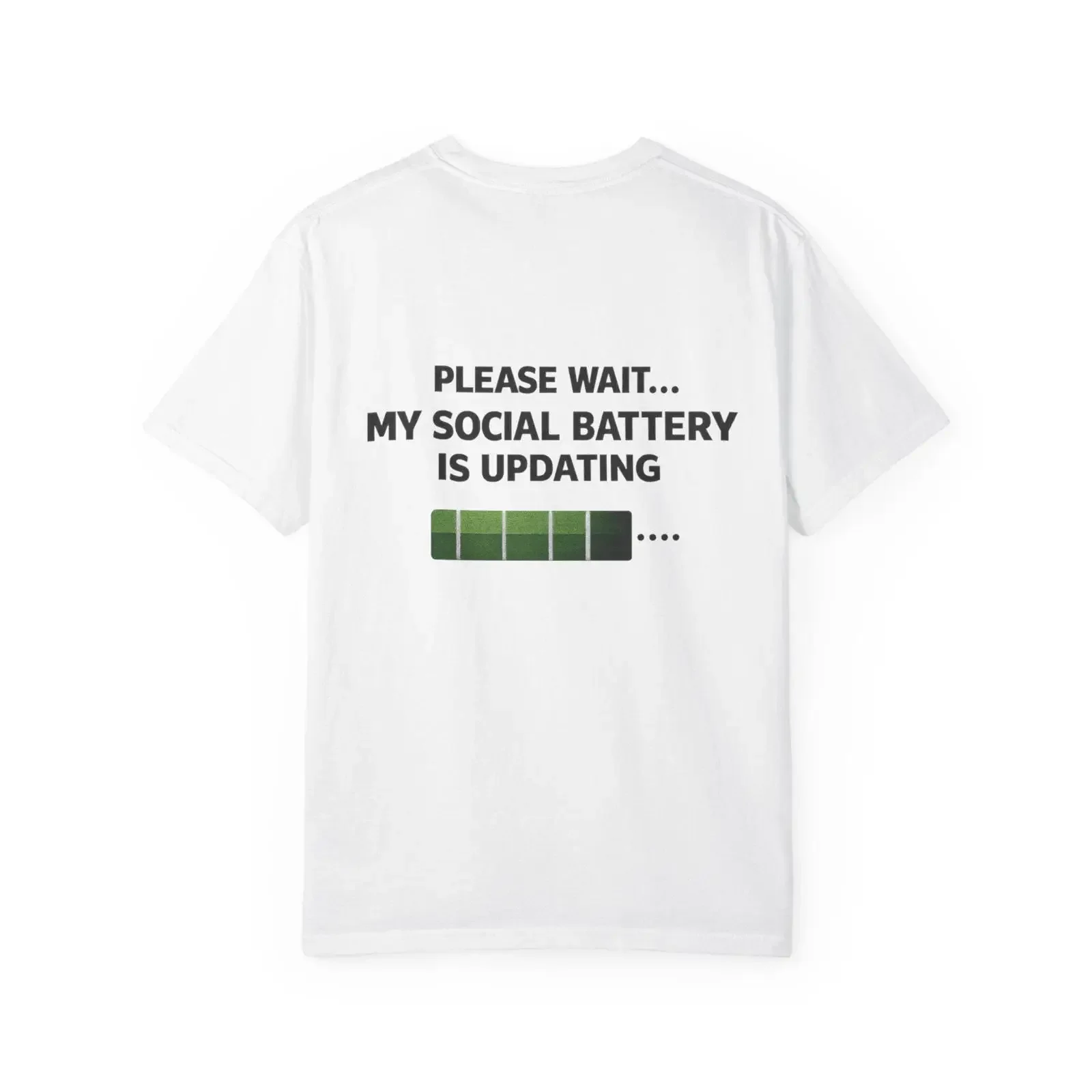 Please Wait Social Battery Updating T Shirt Funny Introvert Minimalist  vintage Washed Top For Everyday Wear designer clothes