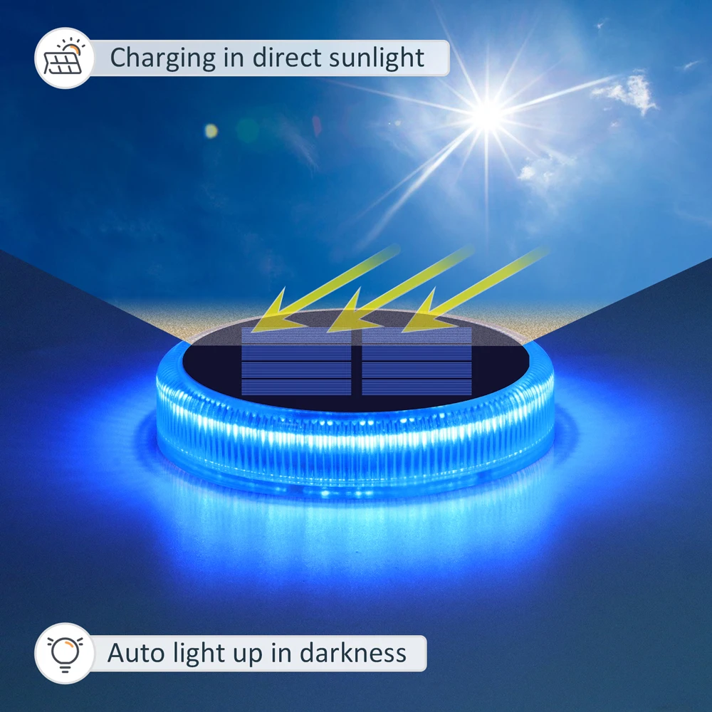 Solar LED Outdoor Deck Lights IP68 Waterproof Garden Step Lighting Auto On/Off Stairs Patio Pathway Yard Fence Wall Lamp