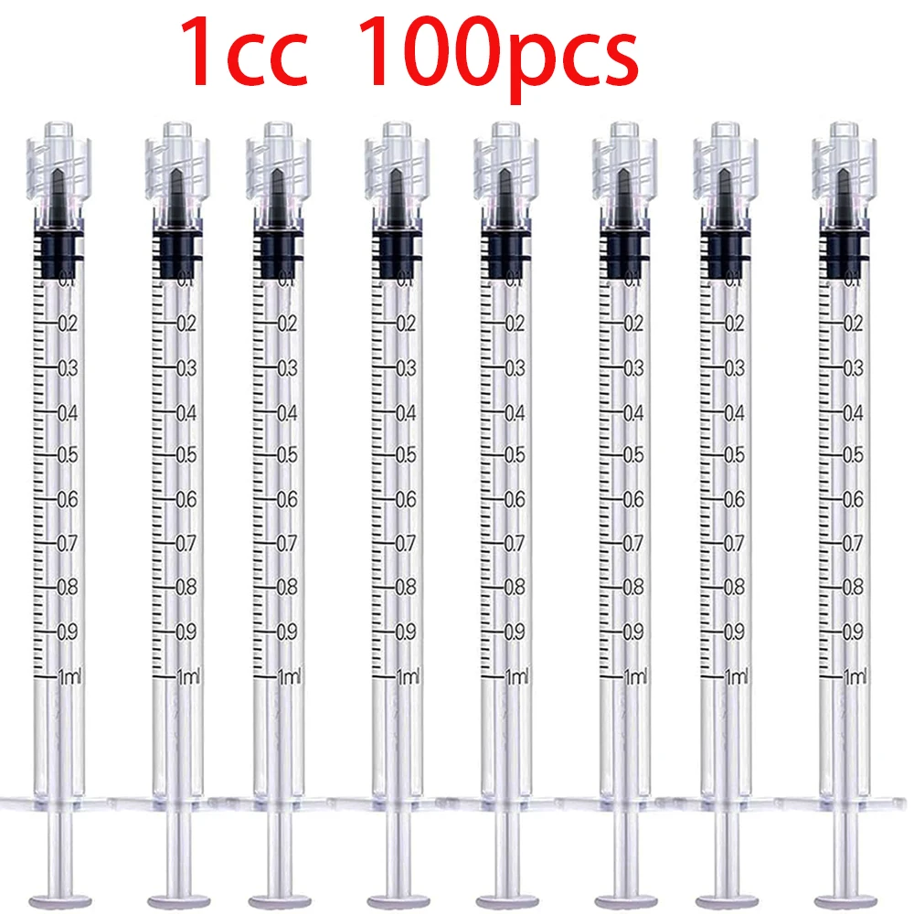 1Pc/50Pcs/100Pcs 1ml Luer Lock Syringe, Non‑Sterile Non‑Medical Syringe for Lab Sampling, Industrial DIY Glue Dispenser Tool