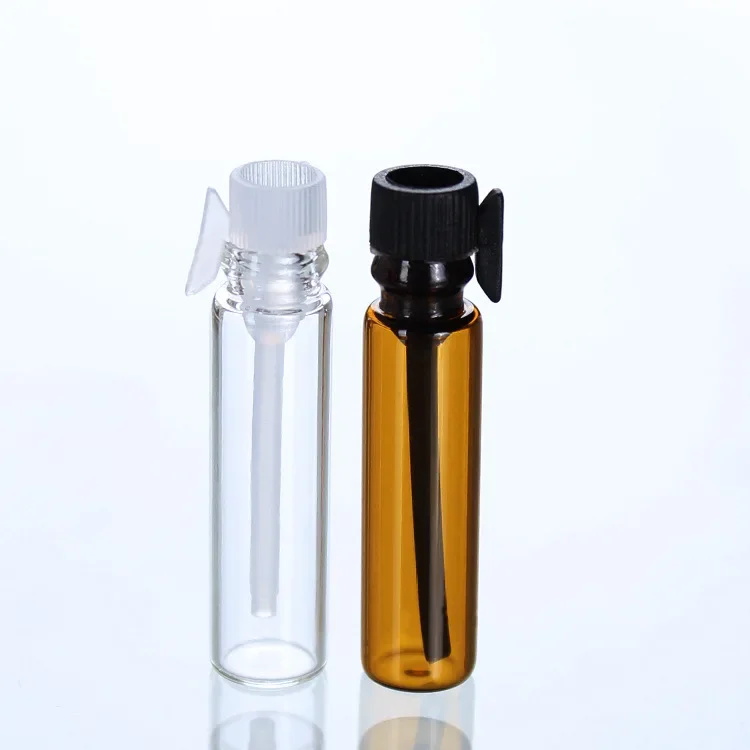 

1ml 2ml Clear Glass Dropper Bottles Mini Stick Essential Oil Inner Stopper Sample Amber 1ml Trial Use Perfume Sub Bottles Empty