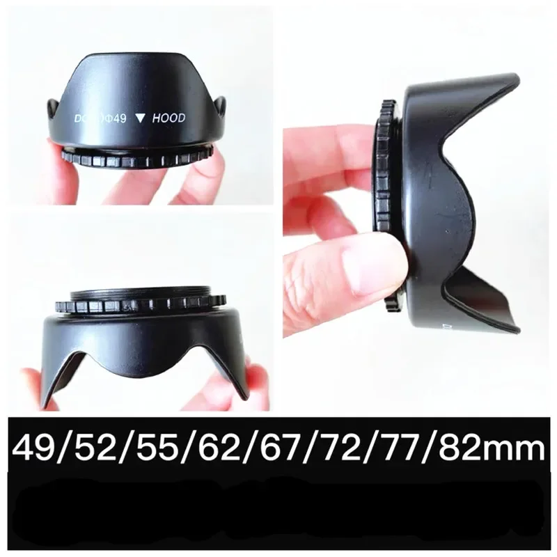 

Lens Hood Screw Mount Flower Shape 58mm 67mm 77mm For Canon Hood Lens Camera