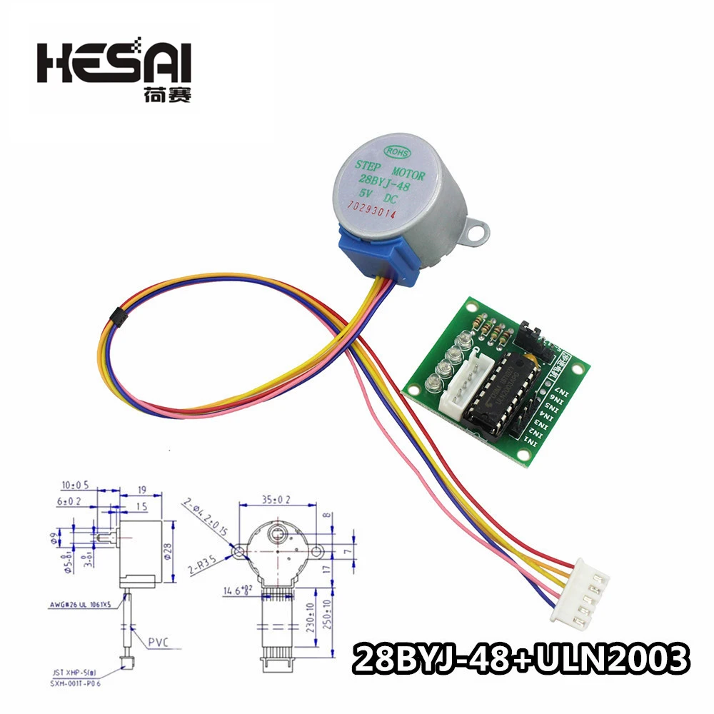 Smart Electronics 28BYJ-48 5V 4 Phase DC Gear Stepper Motor + ULN2003 Driver Board For Arduino DIY Kit