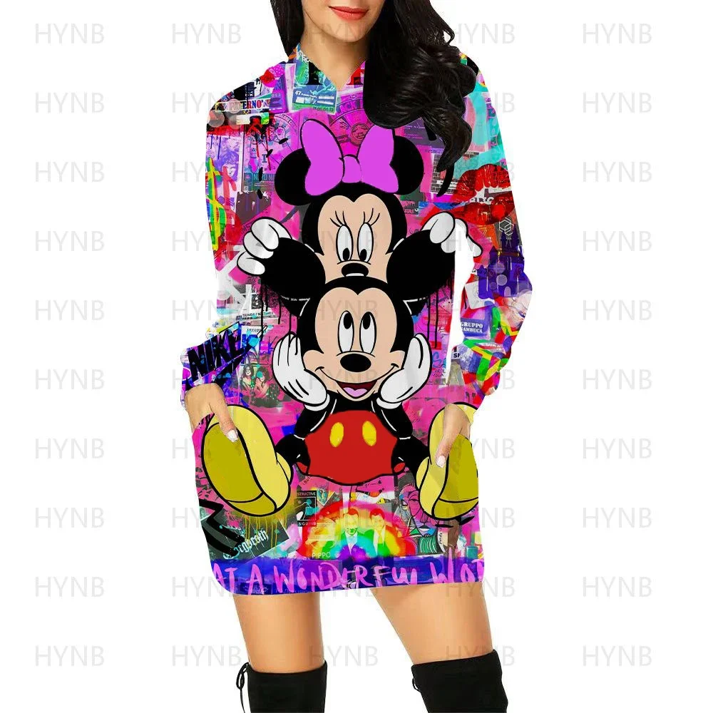 Mickey Dresses for Women 2022 Hoodie Prom Mini Dress Chic Woman Evening Disney Elegant Women's Party Minnie Mouse Y2k Kawaii 5XL