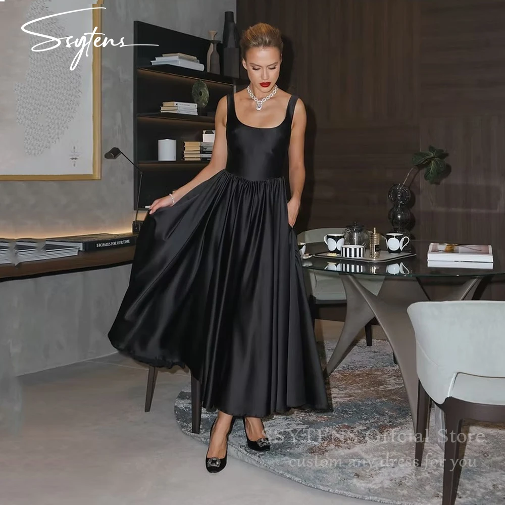 

SSYTENS Black Prom Dresses Arabia Long Sleeves Formal Evening Dresses Women Wedding Party Gowns vestidos de noche Customized