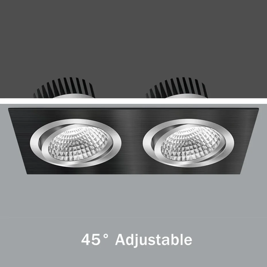 

Dimmable LED Recessed Ceiling Spot Light 7W 9W 12W 15W COB Ceiling Lamps AC110/220V Indoor Lighting Square/Round Downlight Black