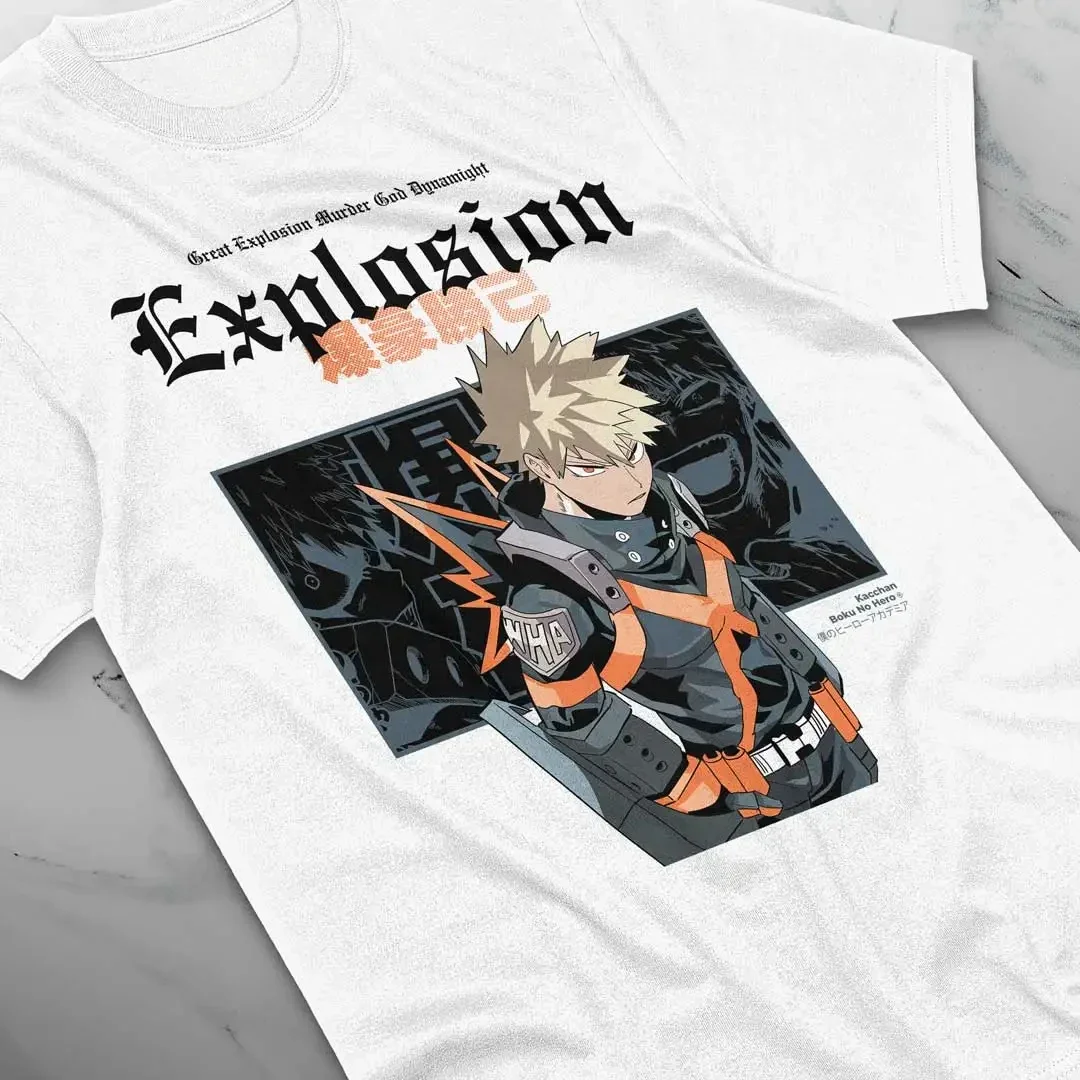 Katsuki bakugo camiseta mangá herói anime presente camiseta todos os tamanhos camisetas gráficas t camisa roupas femininas