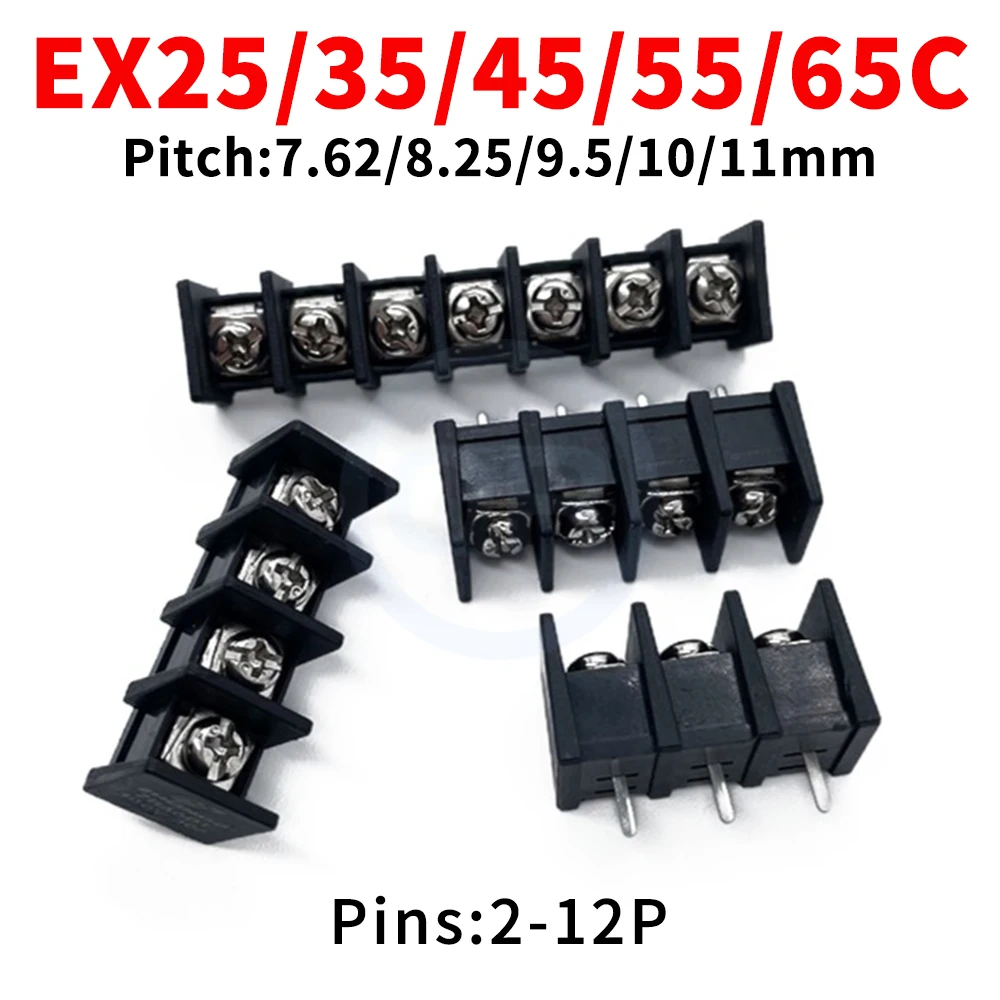 (10 Pcs) EX25C - 7.62mm EX35C - 8.25mm EX45C - 9.5mm EX55C - 10mm EX65C - 11mm Grid type PCB terminal block 25C 35C 45C 55C 65C