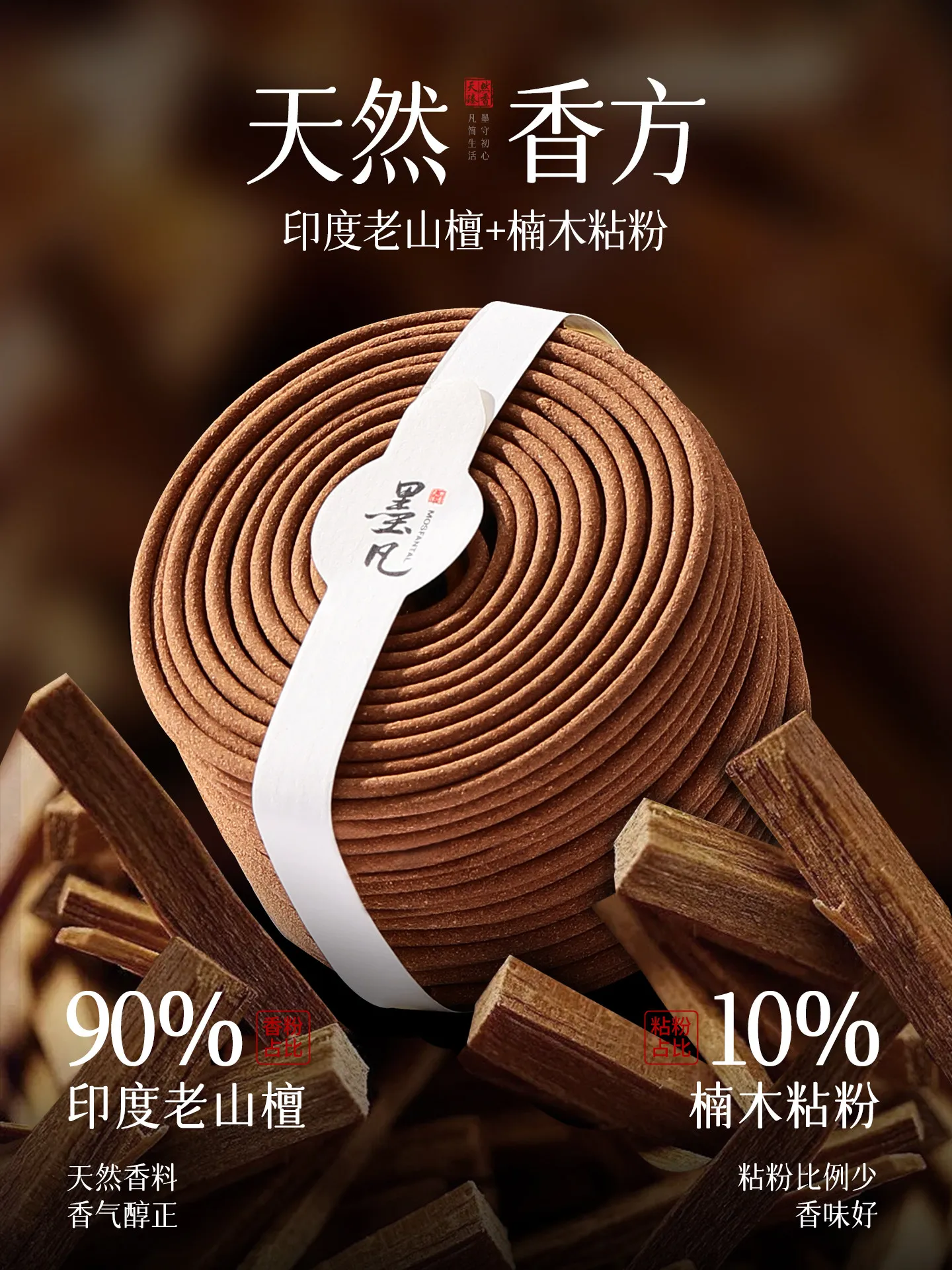 Mofan India old mountain sandalwood pan incense natural agarwood household indoor long-lasting net incense bedroom aromathpy tea