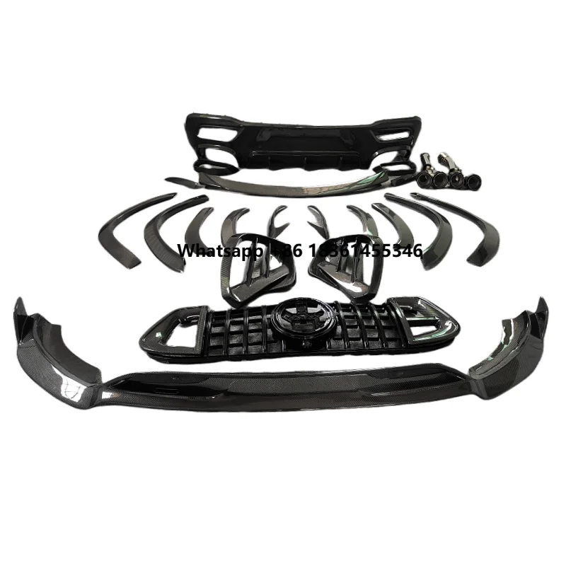 

for GLE53 63 Coupe SUV Body Kit True Carbon Fiber Front Lip Rear Diffuser Rear Spoiler Grille B Style