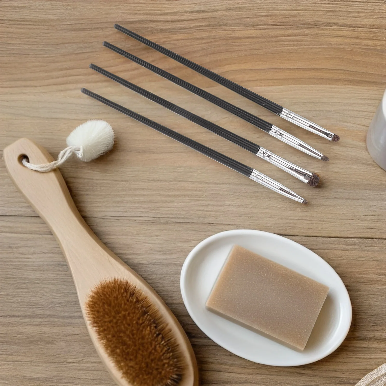 

4Pcs Professional Eye Makeup Brushes Set Soft Horsehair Eyeshadow Detail Blending Brush for Artists Eyeshadow Smudge Brush