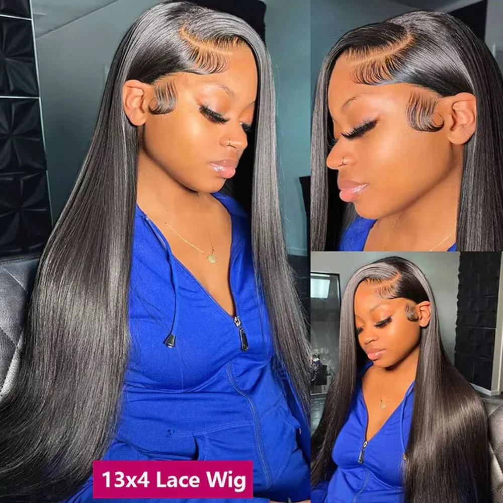 16 42 Inch 13x6 13X4 HD Transparent Straight Lace Frontal Wigs 5x5 Glueless Wear and Go Brazilian Human Hair Wig 250 Density for Women