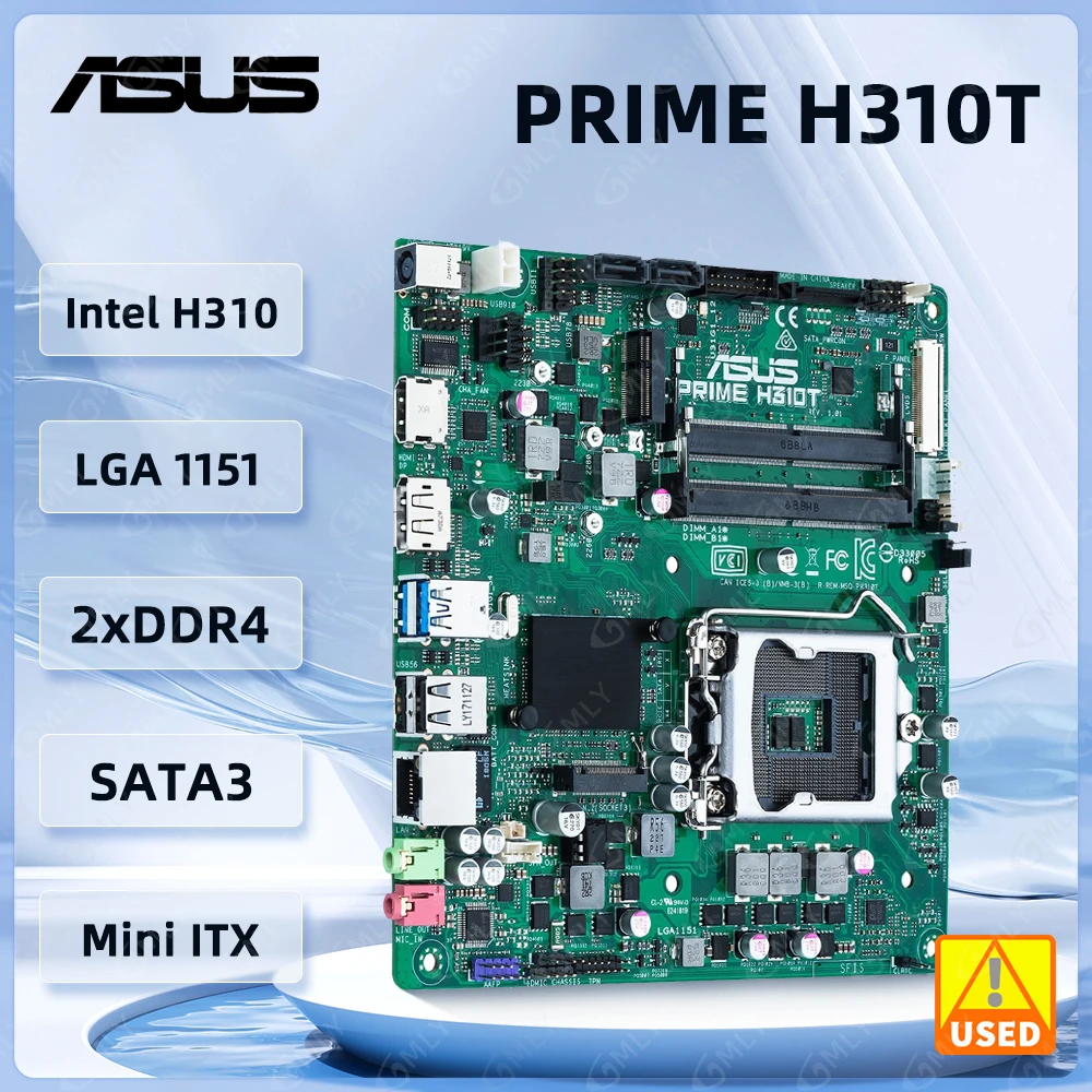 ASUS PRIME H310T Motherboard LGA1151 DDR4 32GB Intel H310 Mini-ITX support Core i3-8100 8400 9400 9600  9700 G5600 cpu M.2 DP