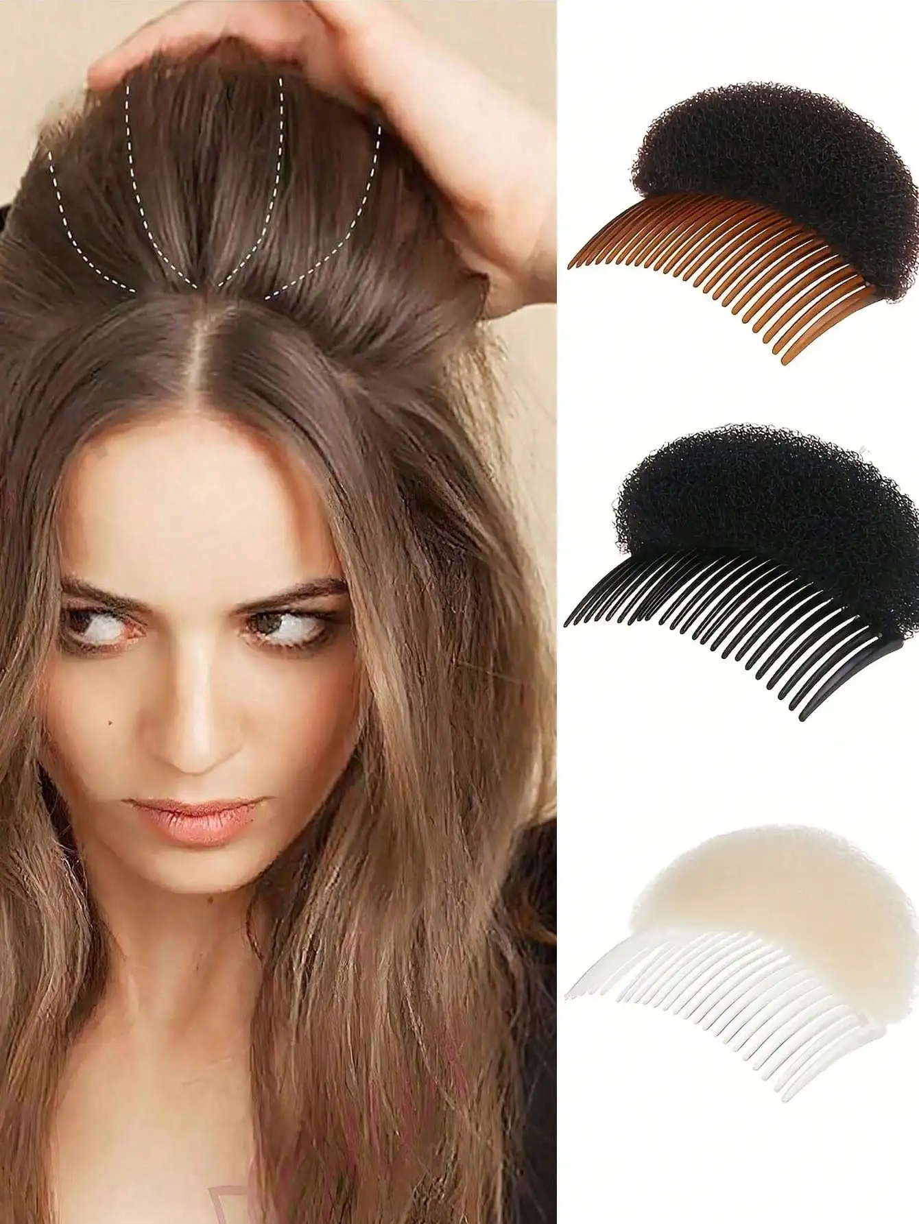 

Invisible Hair Volume Comb, Fluffy Sponge Hair Pad for Root Lifting
