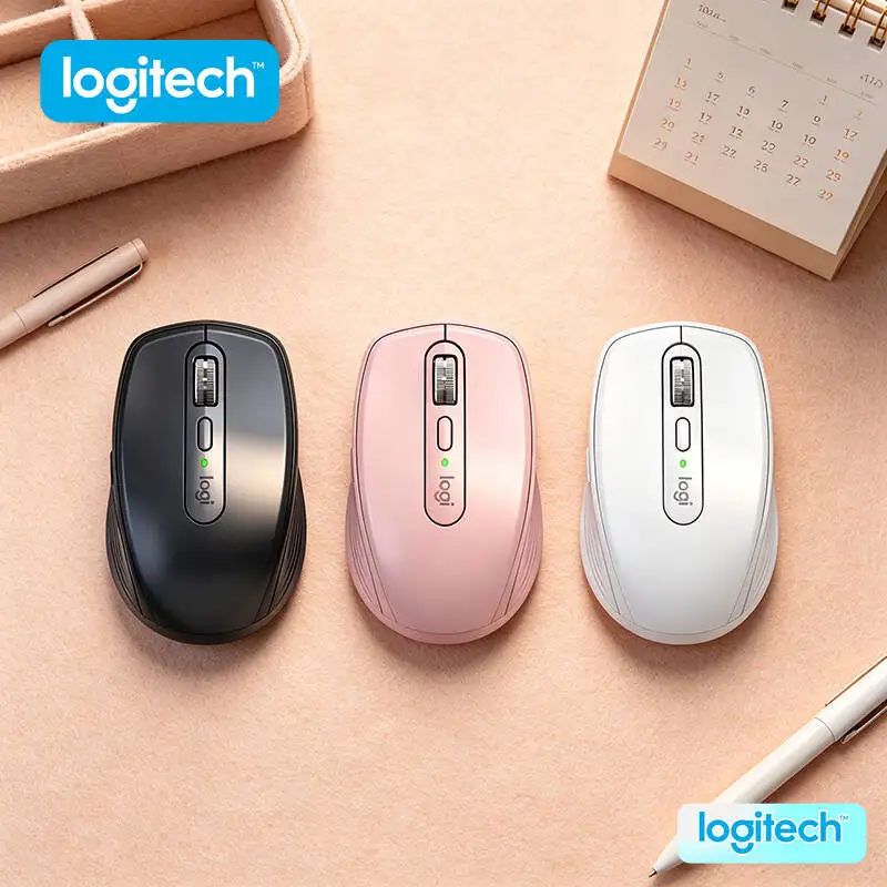 Logitech MX Anywhere 3S Travel Mouse - 8000 DPI Glass Tracking, Hyper-Scroll, Silent Click, 3-Device Connect for Dorm Work