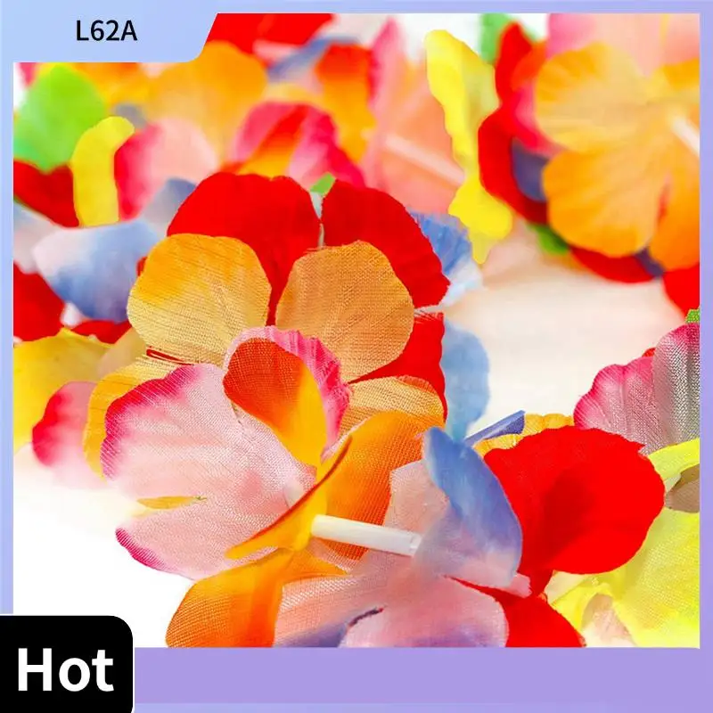 

L62A 30 Pack Hawaiian Leis Flower Chains Tropical Flower Chain Perfect Welcome To Your Beach, Pool And Cocktail Party