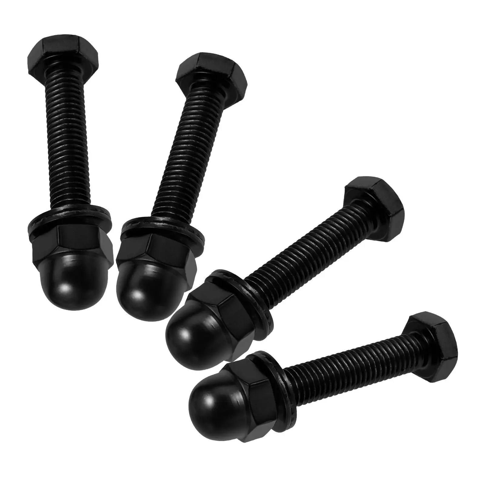 4Sets Reliable Barn Door Bolt Set High Carbon Steel Threaded Hex Screws Nuts for Sliding Track Installation Furniture Wood