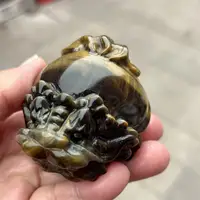Natural Quartz Yellow Tiger Eye Stone Pixiu Carving Fengshui Healing Sculpture for Home Decorative Gift 3
