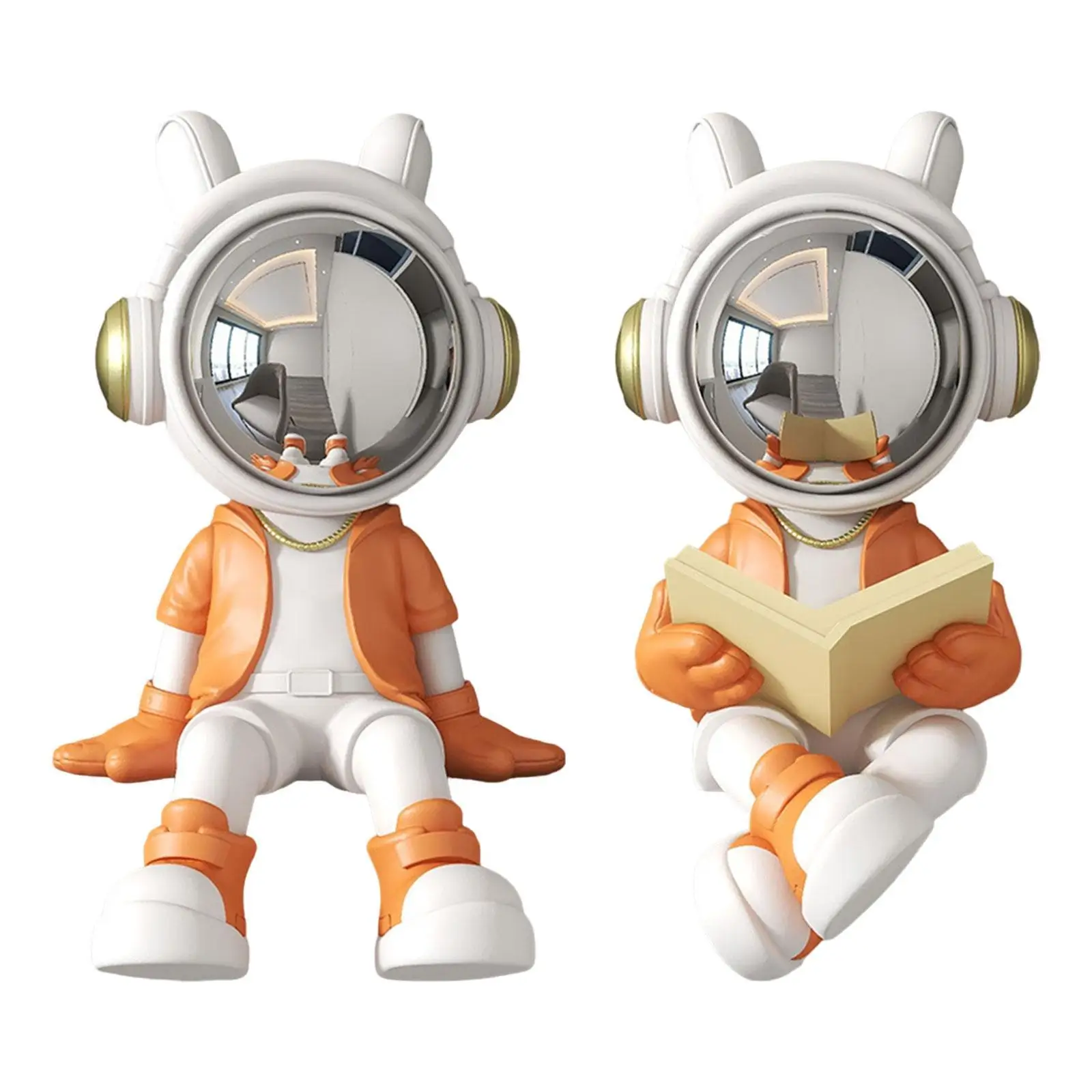 Spaceman Ornament Figurine Home Decoration Cake Topper Tabletop Ornament for Office Cabinet Bedroom Table Centerpiece Entrance