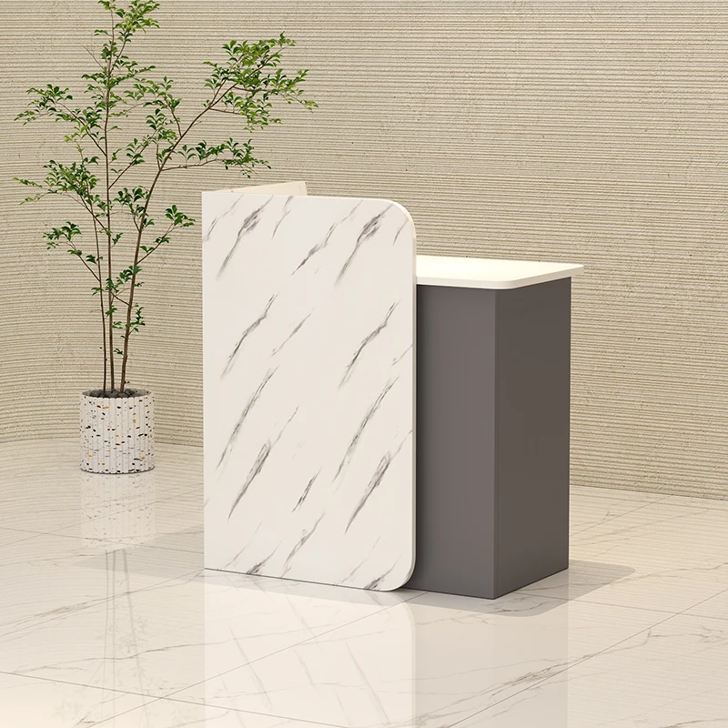 مكاتب الاستقبال التنفيذية البسيطة، مكاتب الاستقبال الخشبية الترحيبية الجمالية البسيطة، أثاث صالة Scrivania الحديثة