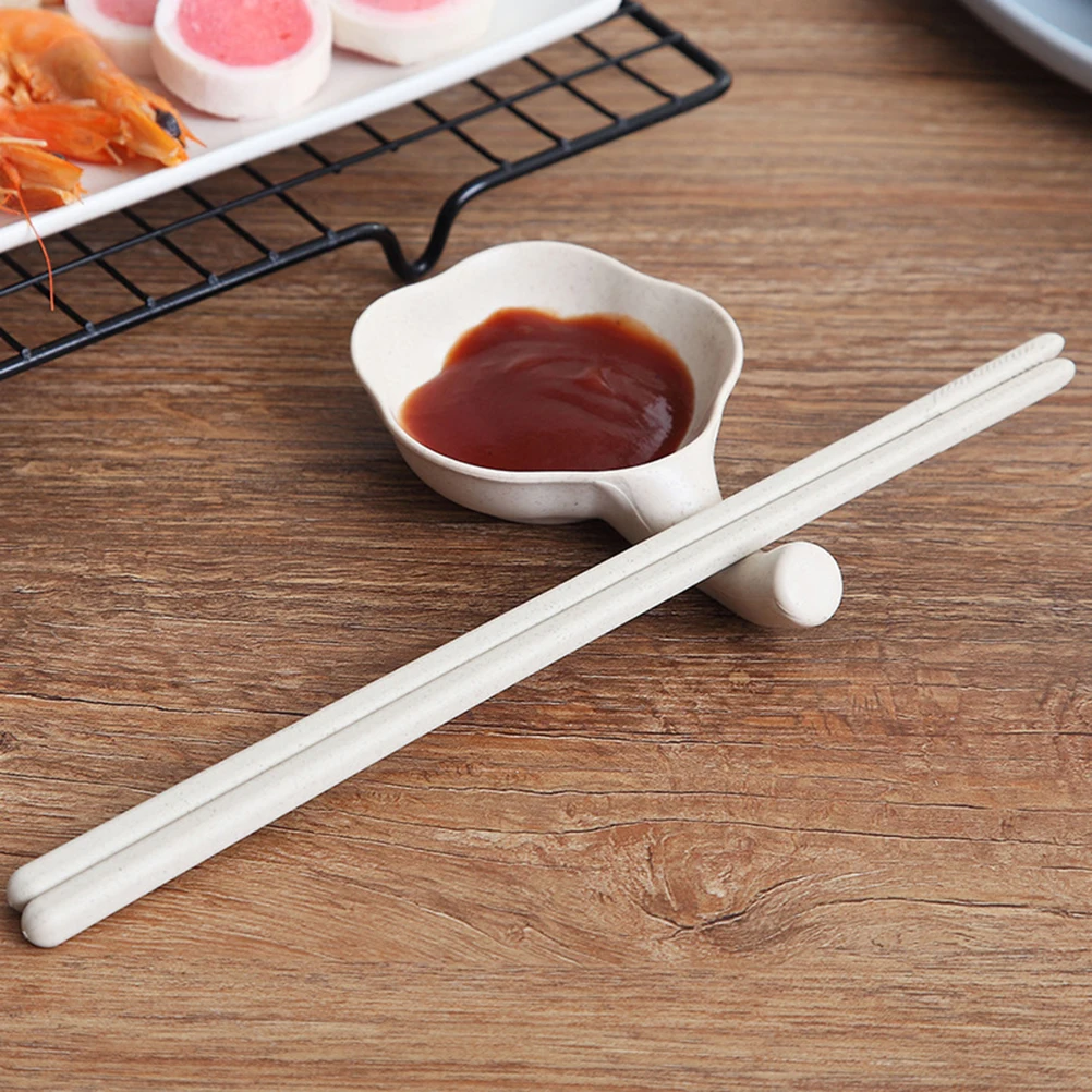 

4PCS Dipping Plates Chopstick Rest Sauce Dish Holder Seasoning Bowl Kitchen Bar Utensils Lightweight Portable Easy