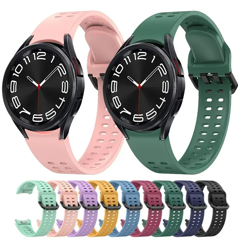 

Silicone Band for Samsung Galaxy Watch 7 FE 5 6 4 Classic 5 pro 40 44mm Silicone Bracelet correa Galaxy Watch6 Classic 47mm 43mm