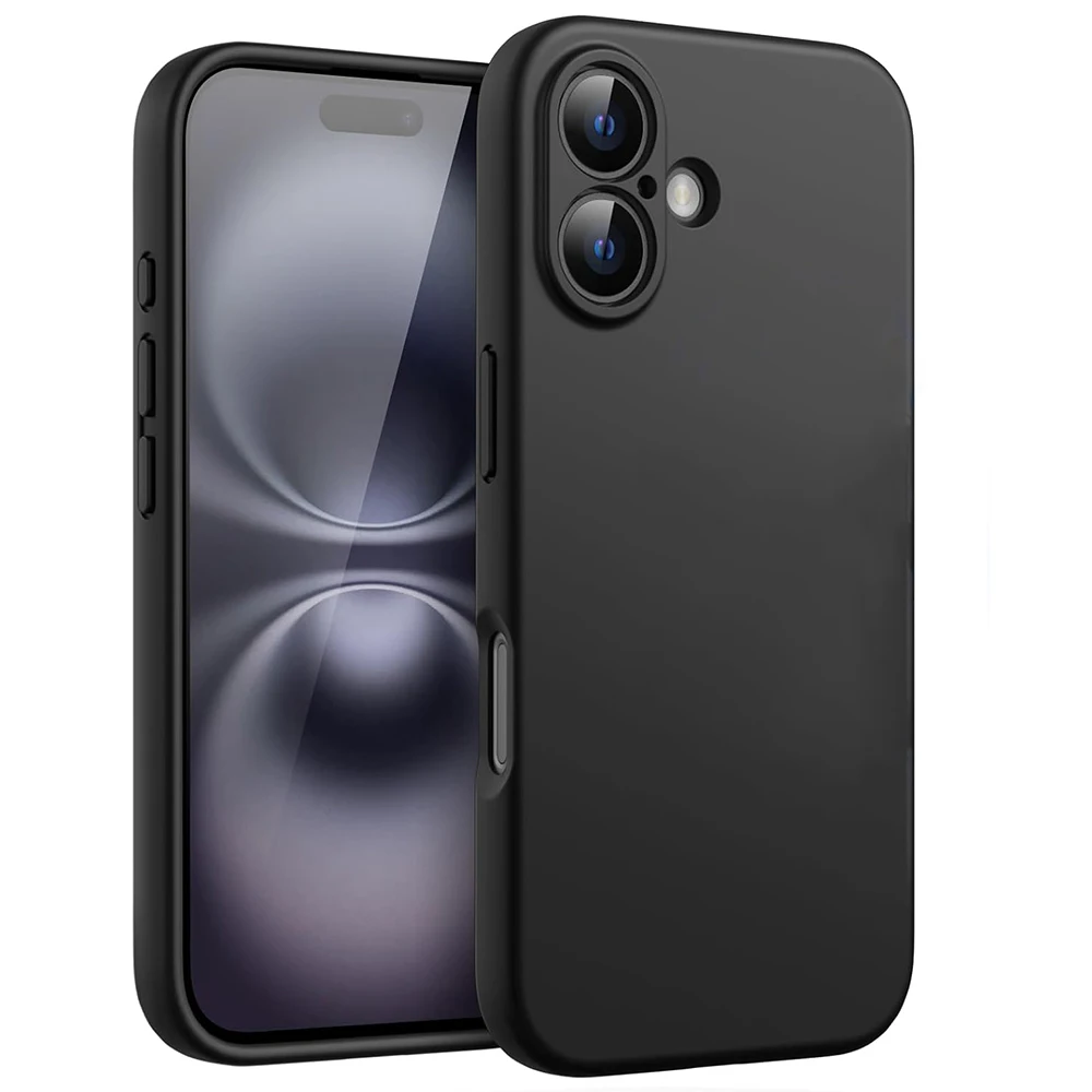 Stoßfeste Silikon-Schwarz-TPU-Handyhülle für iPhone 16 Pro Max 16 Plus 16e Schutzhülle für iPhone 16 Rückseite
