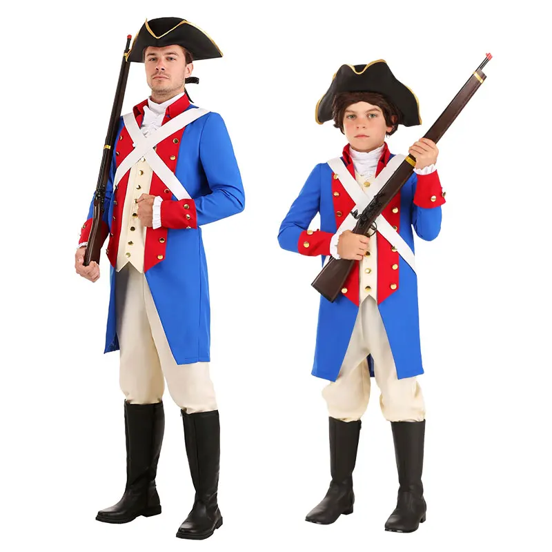 Halloween Children's Day Stage Performance For American Revolutionary Soldiers Generals And Officer Cosplay Costume