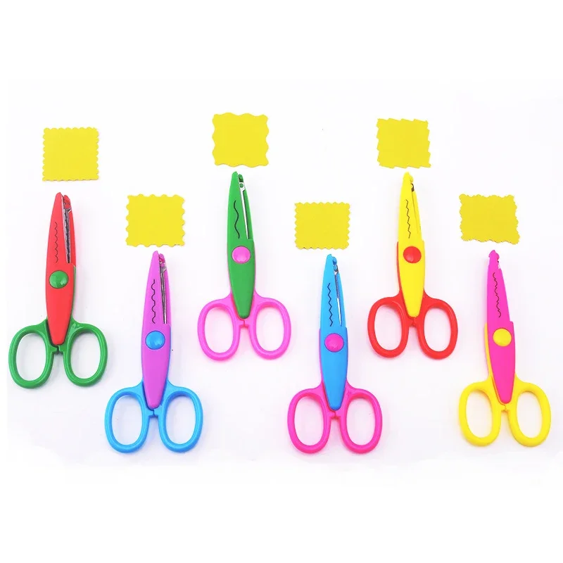 6 Styles Minimalistic Lace Scissors Wavy Pattern Small Round Head Children Special Student Art Tool Stationery Scissor