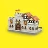 3093개 모델 빌딩 블록 세트 – Lion Knights' Harbor – 탈착식 지붕과 힌지 벽이 있는 모듈식 중세 항구 3